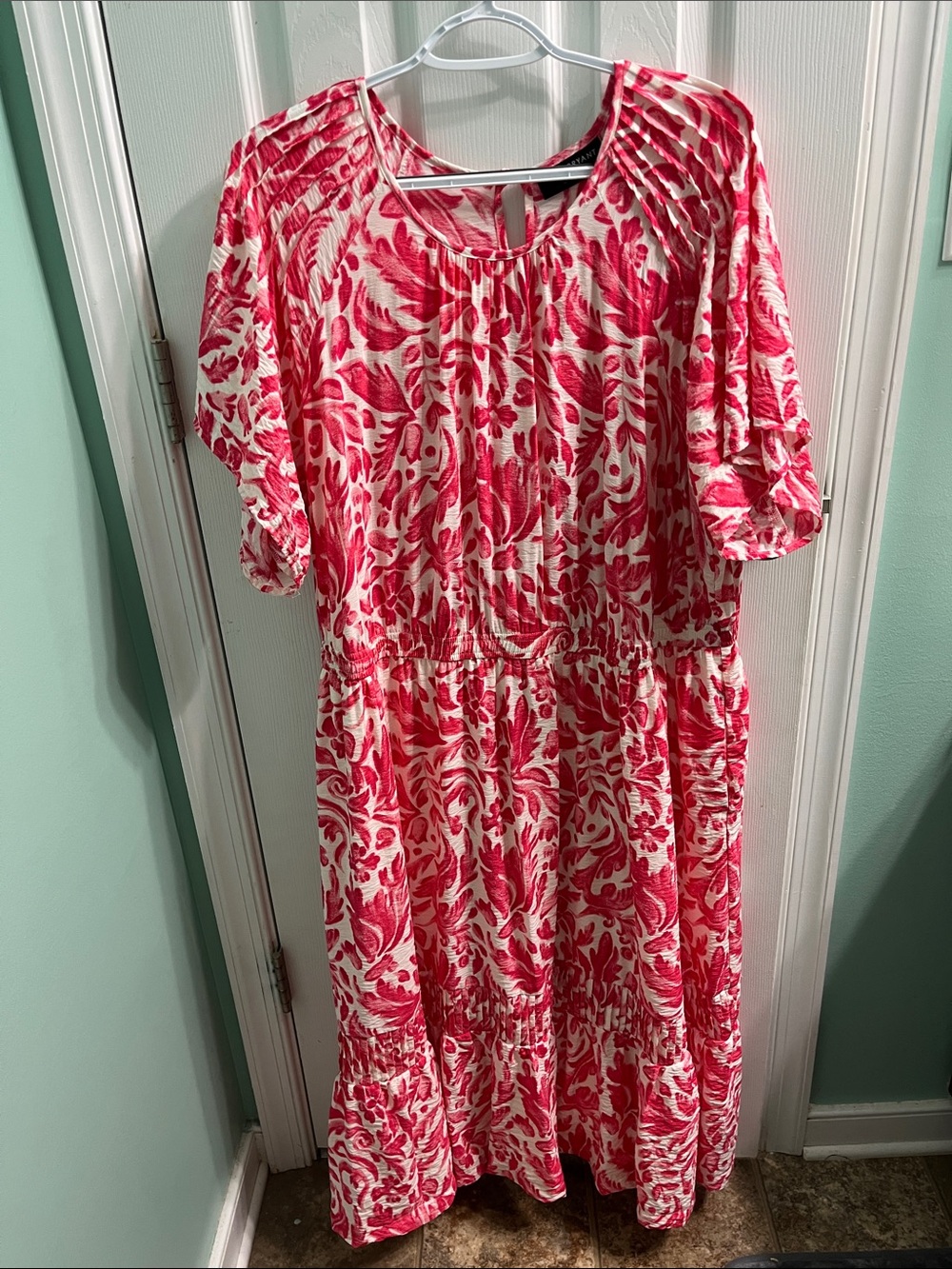 Lane Bryant White and Pink Floral Maxi Dress